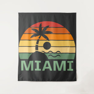 Tenture Miami Floride Vintage Palm Trees Summer Beach