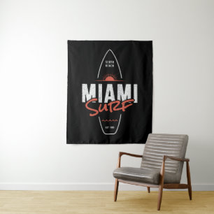 Tenture Miami Surf – Conception de planche de surf vintage