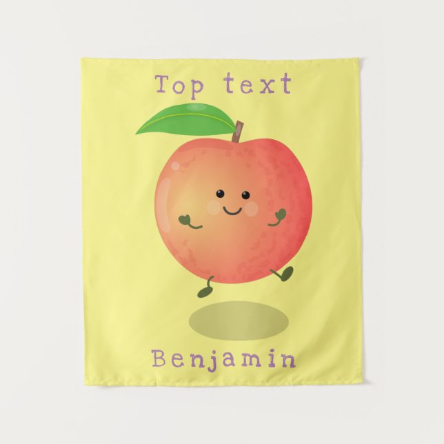 Tenture Mignon petit pêcher jaune de dessin animé  (Devant)