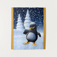 Mignon pingouin marin d'hiver Art de vacances enne