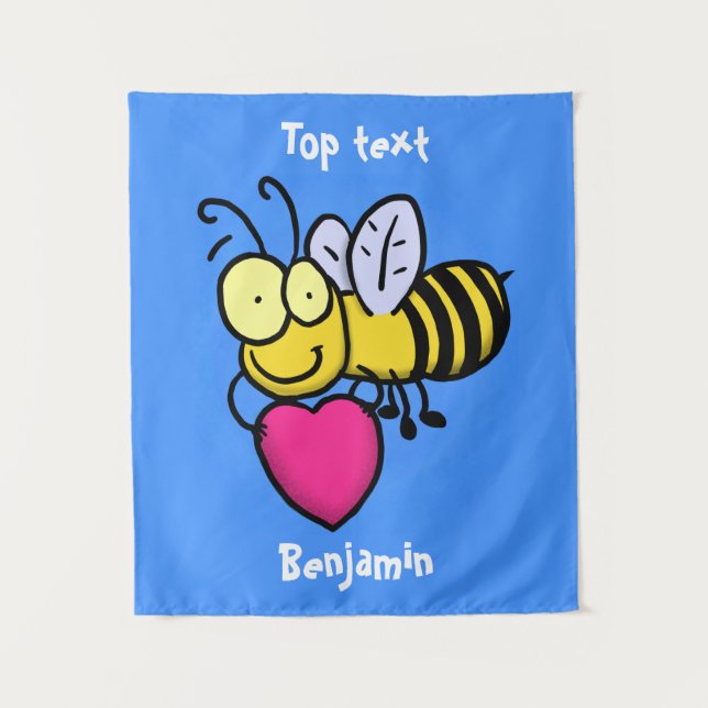 Tenture Mignonne illustration de dessin animé d'abeille dr (Devant)
