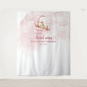 Tenture Mignonne nuage d'ours en peluche neuf fille rose