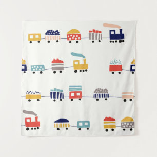 Tenture Mignons trains colorés sans couture motif.