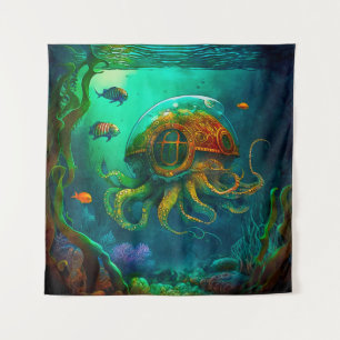 Tenture Miles Under the Sea Art Illustration Steampunk