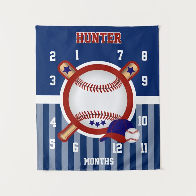 Tenture Milestone Baby Photo Prop Baseball ⚾ Sport (Devant)