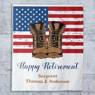 Tenture Military Army Retirement American Flag Patriotic