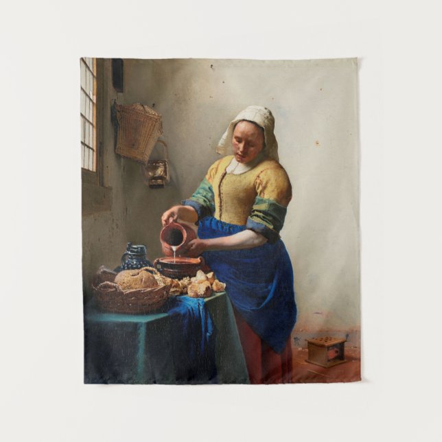 Tenture Milkmaid Kitchen Maid par Johannes Vermeer (Devant)