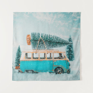 Tenture Miniature voiture antique transportant arbre de no