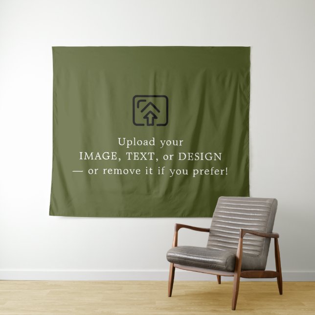 Tenture Minimal Army Green Aesthetic Hanging Wall Tapestry (En situation (horizontale))