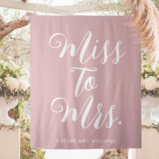 Tenture Miss à Mrs Banner Réception de Mariage Moderne Ros (Modern miss to mrs bridal shower backdrop is the perfect personalised bridal shower banner. )