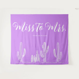 Tenture Miss à Mrs Moderne Boho Cactus Violet Enterrement 