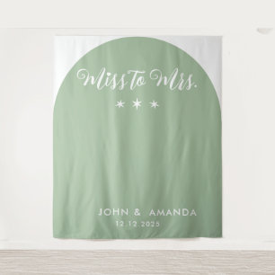 Tenture Miss moderne à Mme Fête des mariées Sage Green Arc