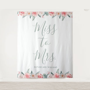 Tenture Miss to Mrs Banner Fleurs Prop de Baby Shower