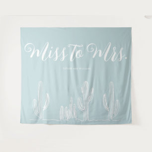 Tenture Miss to Mrs Moderne Boho Cactus Bleu Enterrement d