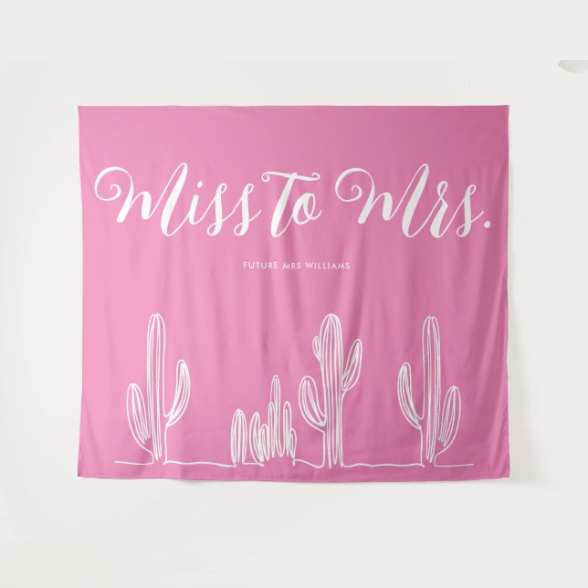 Tenture Miss to Mrs Moderne Boho Cactus Rose Enterrement d (Devant (Horizontal))