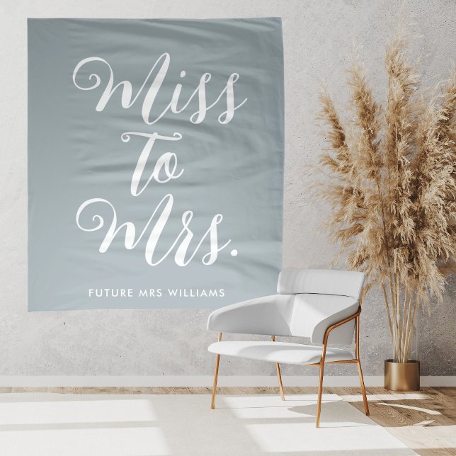 Tenture Mlle à Mme Bannière Fond Moderne de Baby Shower de (Modern miss to mrs bridal shower backdrop is the perfect personalised bridal shower photo booth)