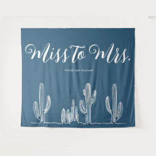 Tenture Mlle à Mme Cactus Moderne Bleu Foncé Enterrement d
