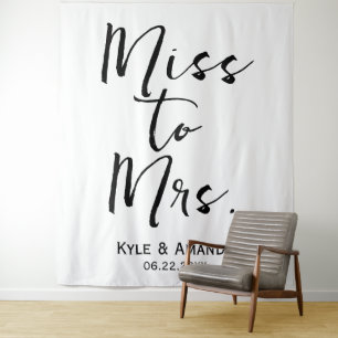 Tenture Mlle à Mme Mariage Fête des mariées Contexte Blanc