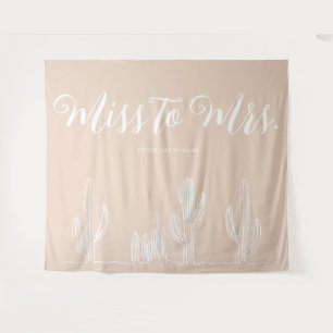 Tenture Mlle à Mme Modern Boho Cactus Crème Bachelorette