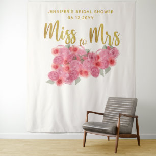 Tenture Mlle Mme Wall de Roses Boho Chic Bridal Contexte