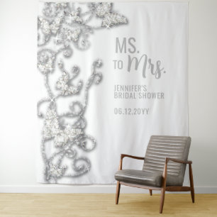 Tenture Mme à Mme Butterflies Fête des mariées blanche Con