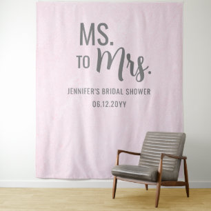 Tenture Mme à Mme Modern Pink Blush Fête des mariées Conte