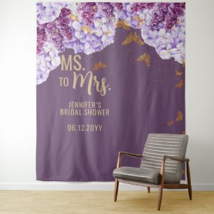 Tenture Mme Floral Butterfly Lavender