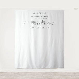 Tenture Mme Mme Nom Anneaux Mariage lesbien Fond photo