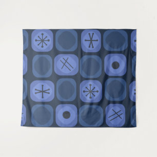 Tenture Mod Art Soft Cubes 1950 Marine Blue