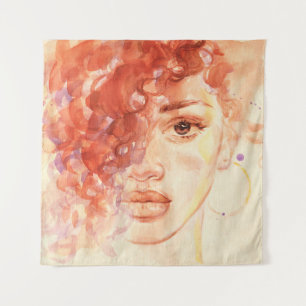 Tenture Mode afro-américaine, aquarelle illustration.