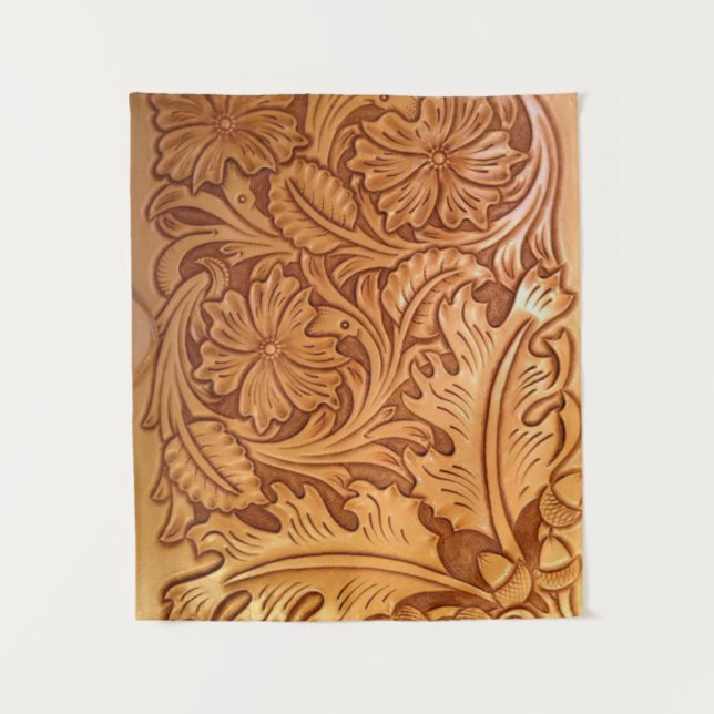 Tenture Mode cow-boy marron rustique cuir occidental (Devant)