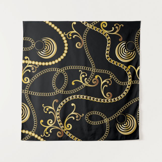 Tenture Mode motif à chaîne dorée, Illustrati (Devant)