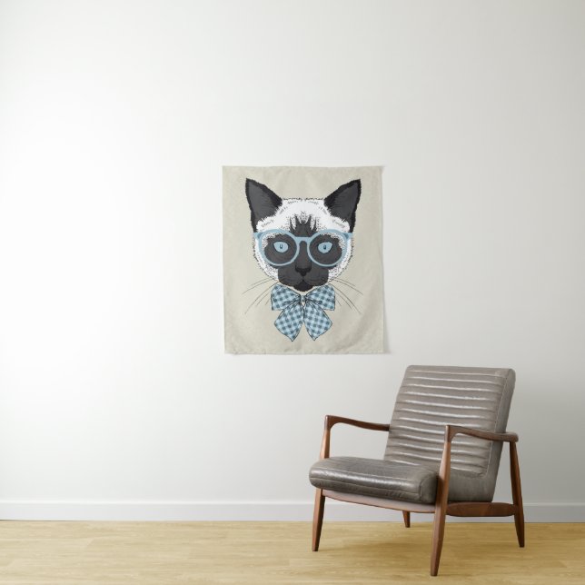 Tenture Mode Smart de chat siamois (En situation)