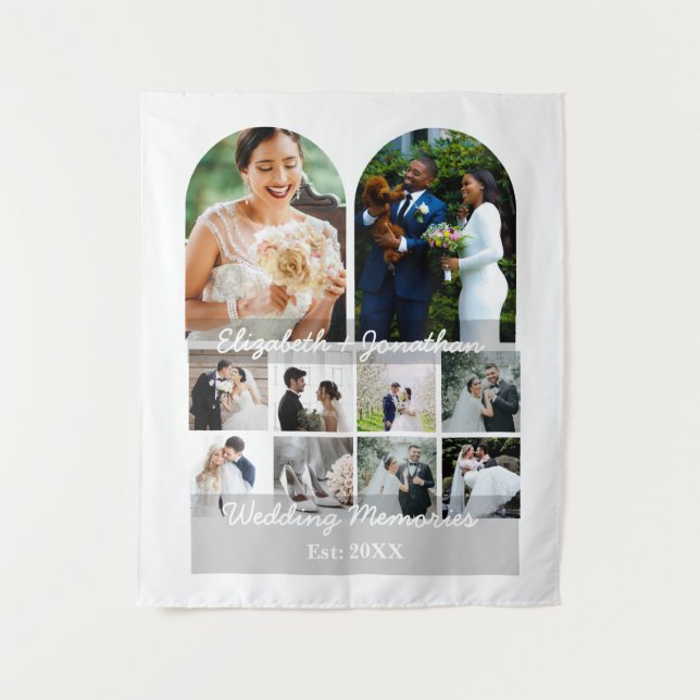Tenture Modèle de collage de 10 photos de mariage pour cou (Devant)