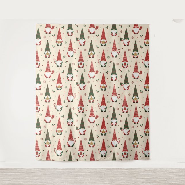Tenture Modèle de fête de gnome de Noël (Devant)