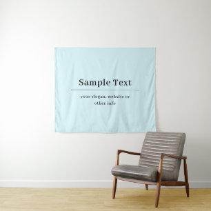 Tenture Modèle de texte simple et élégant Bleu Clair