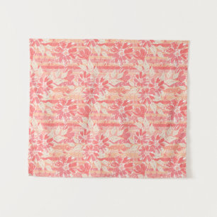 Tenture Modèle floral dans les teintes pêche à la mode