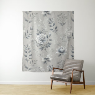 Tenture Modèle floral vintage sur Arrière - plan gris rust
