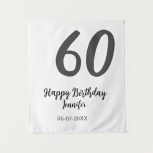 Tenture modèle noir pour 60e anniversaire ajouter nom date