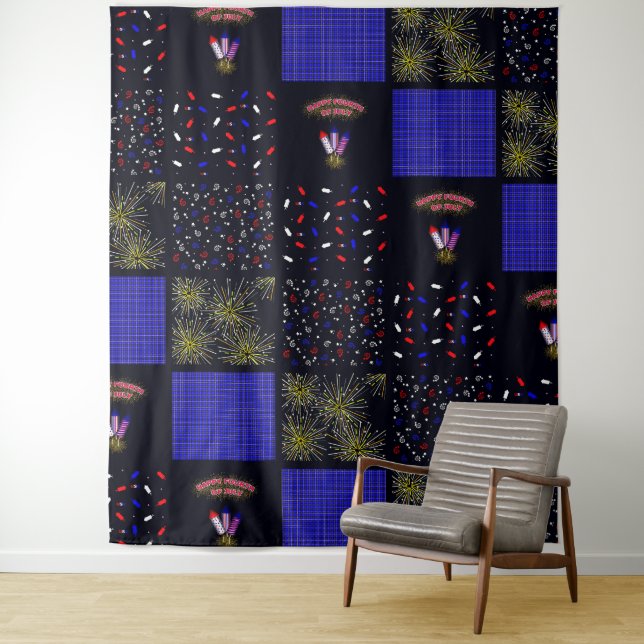 Tenture Modèle patchwork du 4 juillet - 4 juillet (En situation)