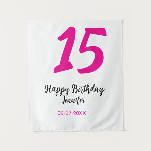 Tenture modèle rose quiencenera 15e anniversaire ajouter d (Devant)
