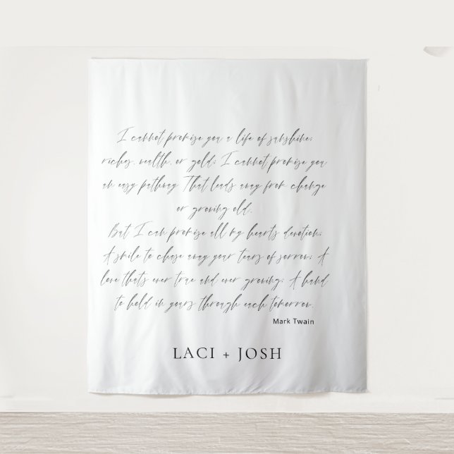 Tenture Modern Minimalist Script Wedding Ceremony Backdrop (Devant)