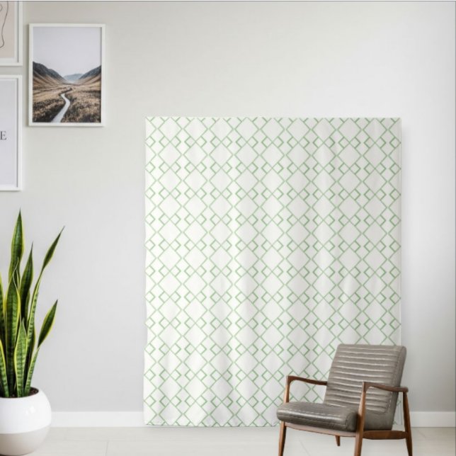 Tenture Modern Tapestry with Green and White Geometric  (Créateur téléchargé)