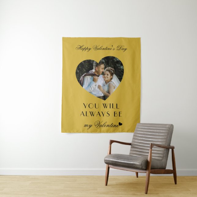 Tenture Modern Valentines Day Wall Tapestry for Couples (En situation)