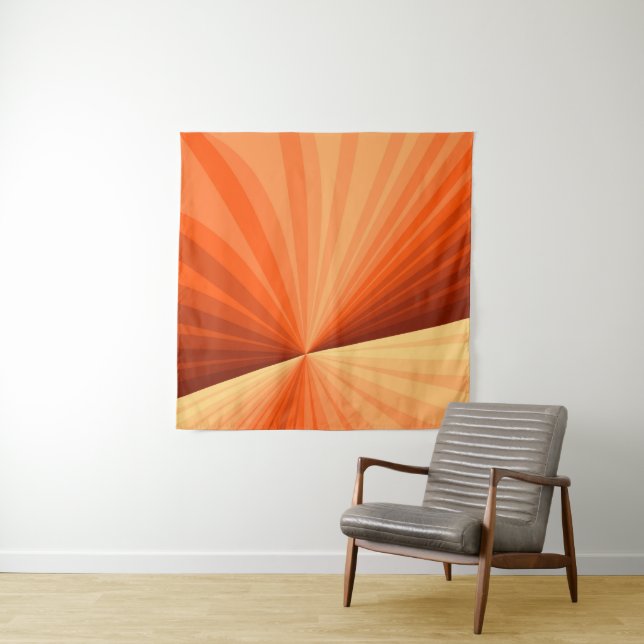 Tenture Moderne Abstrait Orange Rouge Vanille Graphique Fr (En situation (horizontale))