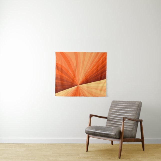 Tenture Moderne Abstrait Orange Rouge Vanille Graphique Fr (En situation (horizontale))