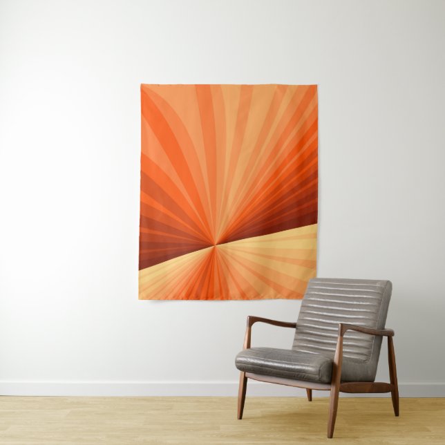 Tenture Moderne Abstrait Orange Rouge Vanille Graphique Fr (En situation)
