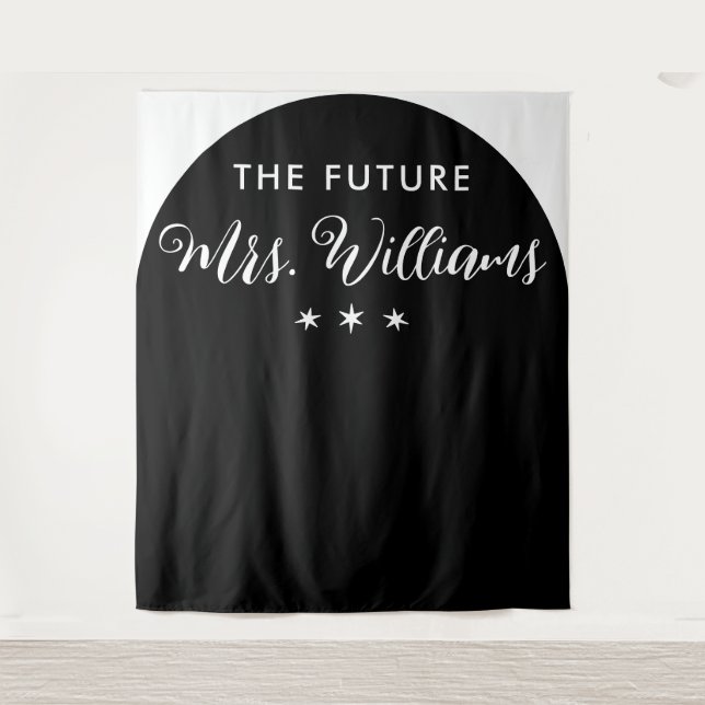 Tenture Moderne Arch noir pour la future Mme Bridal Shower (Devant)