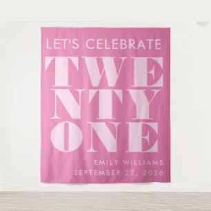 Tenture Moderne Elegant rose Téméraire Typographie 21e ann