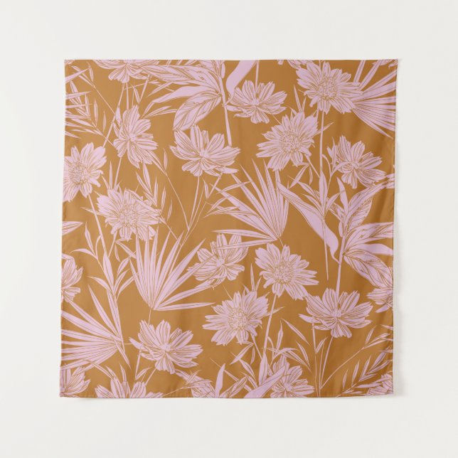 Tenture Moderne fleur de jardin monotone rétro humeur sans (Devant)